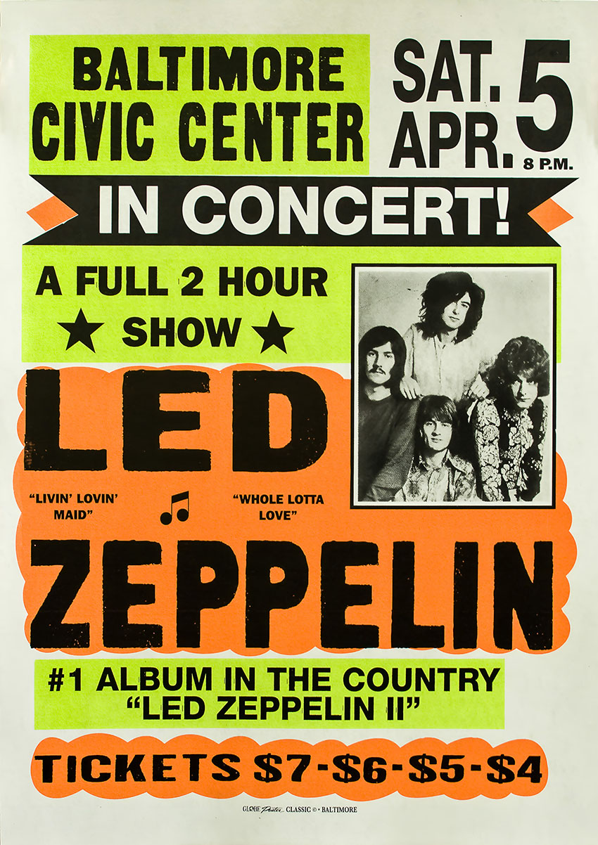 Led Zeppelin Baltimore Concert Poster Canvas Print & Poster Wall Art - AI PRINT LAB